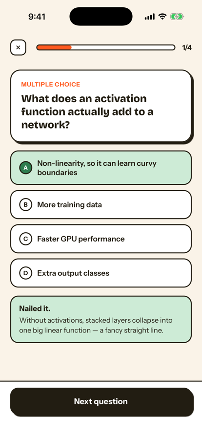 Quiz screen