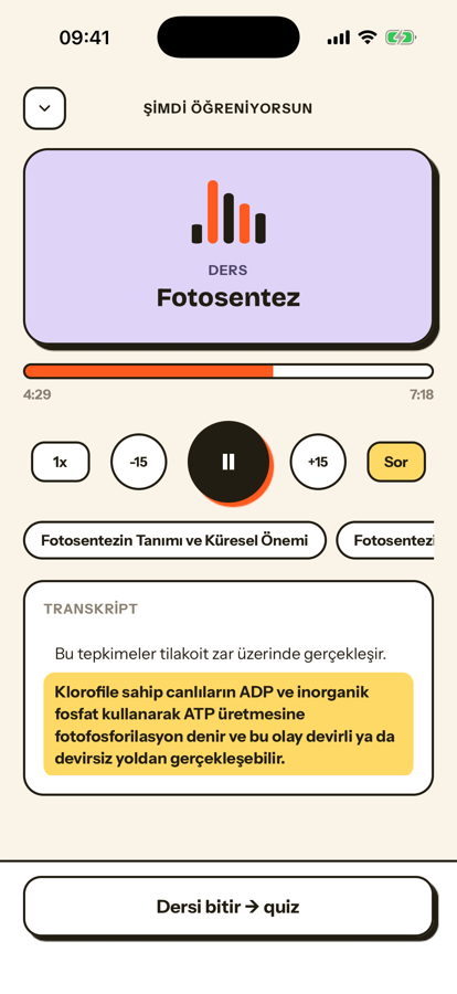 Oynatıcı ekranı