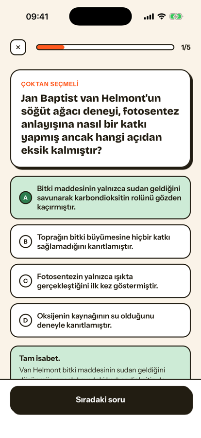 Quiz ekranı